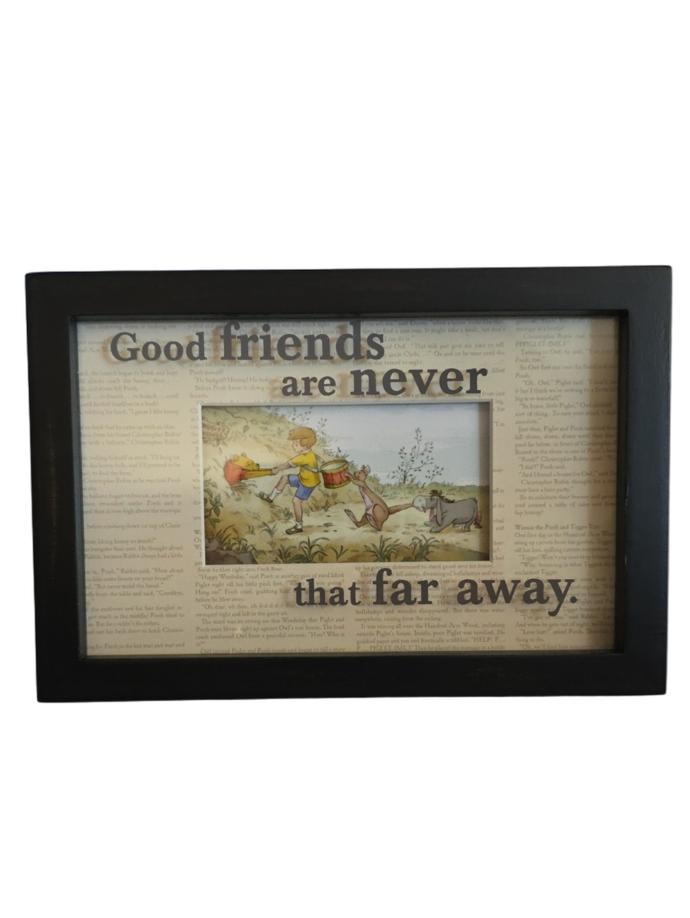 Disney Hallmark Classic Winnie the Pooh Framed Shadow Box Art "Good Friends"